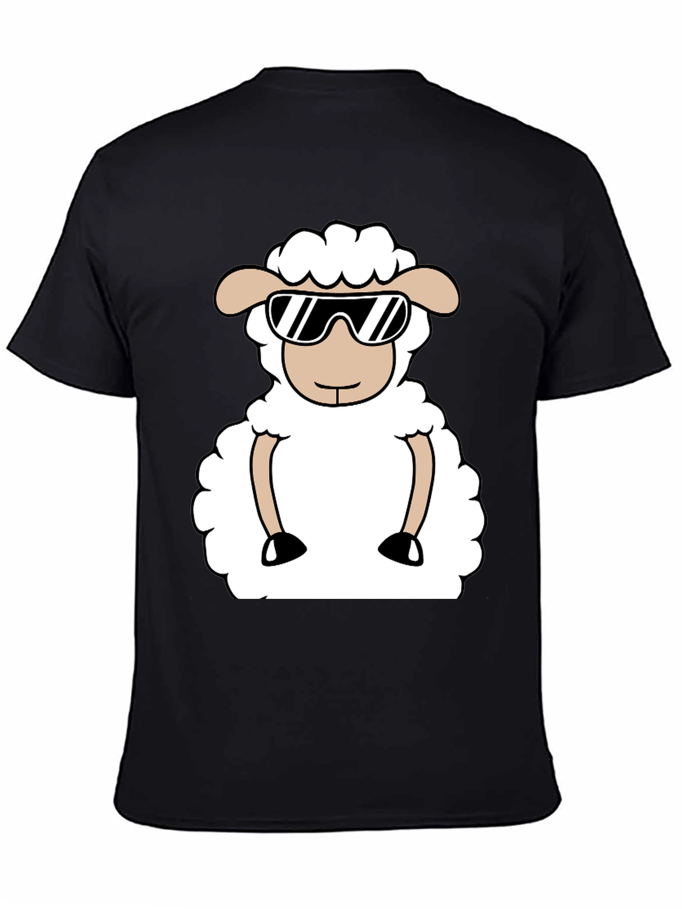 Cool Sheep Graphic Tee - Black Cotton T-Shirt
