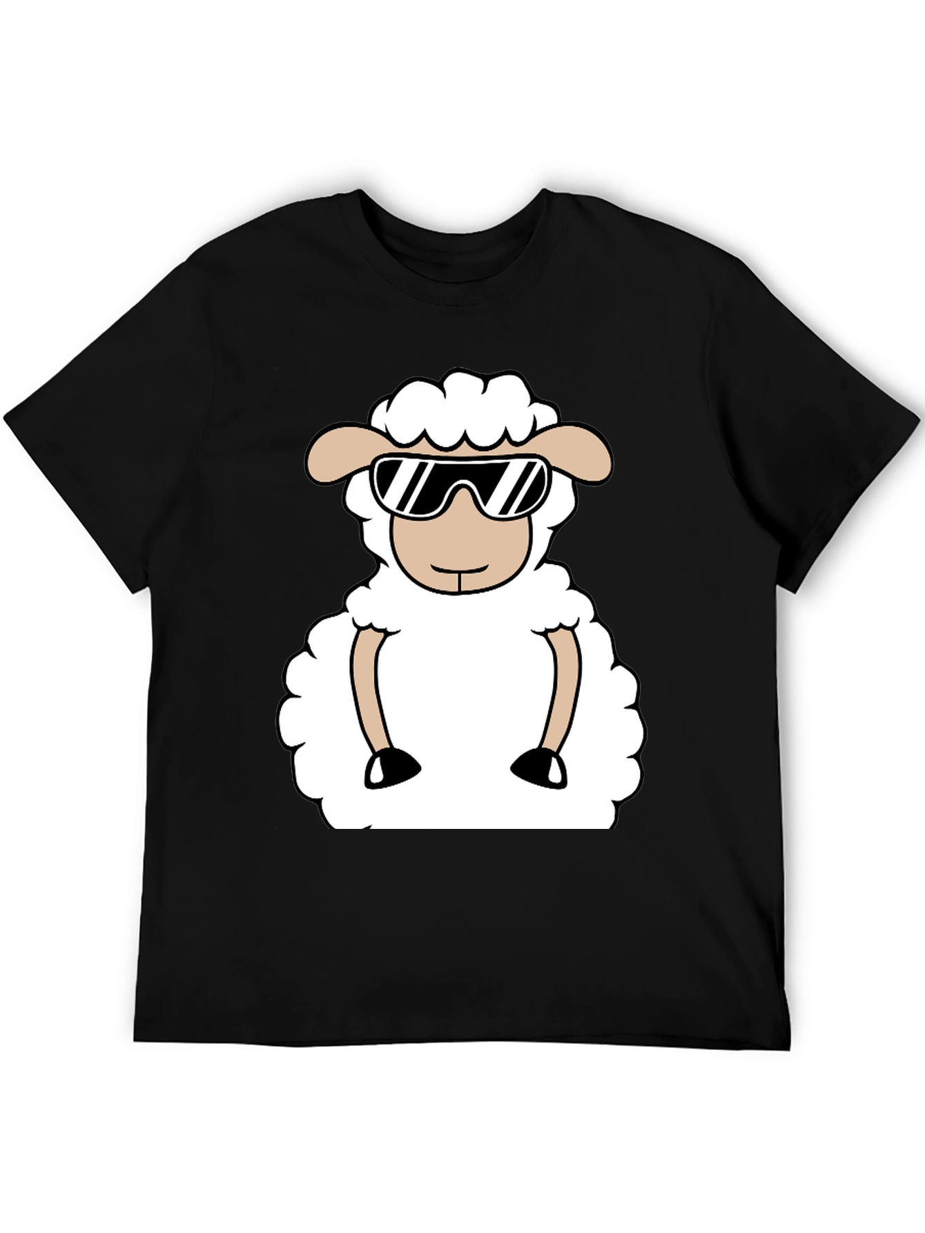 Cool Sheep Graphic Tee - Black Cotton T-Shirt