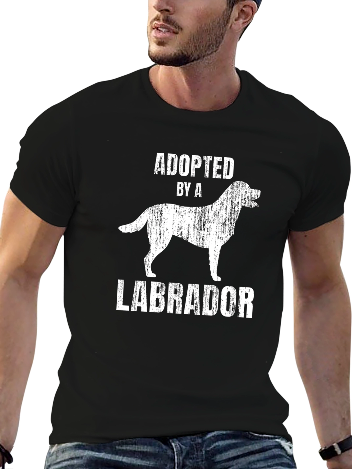 Adopted by a Labrador T-Shirt - Black