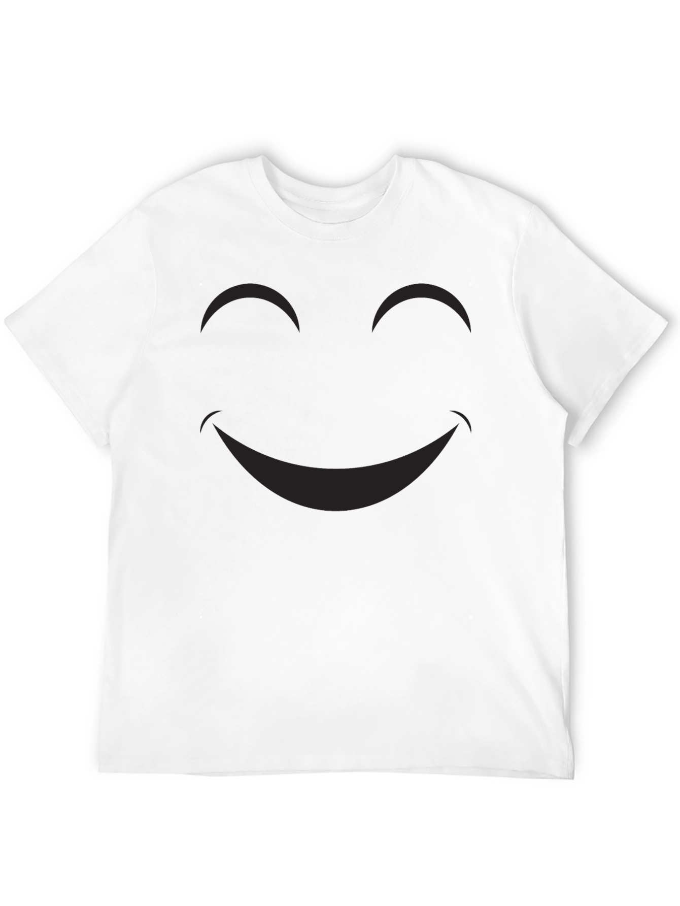 Smiley Face Graphic Tee - Classic Black Cotton T-Shirt