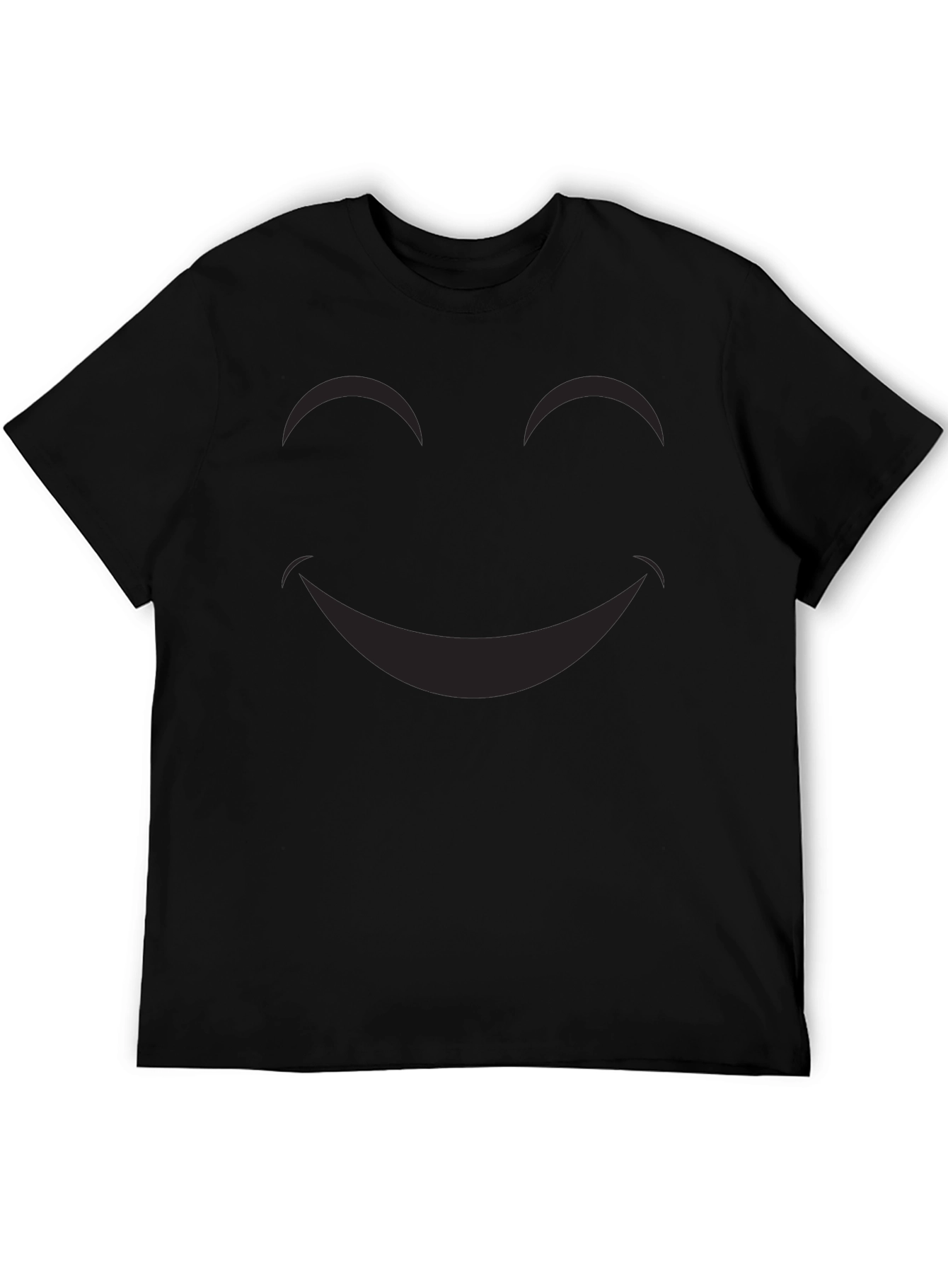Smiley Face Graphic Tee - Classic Black Cotton T-Shirt