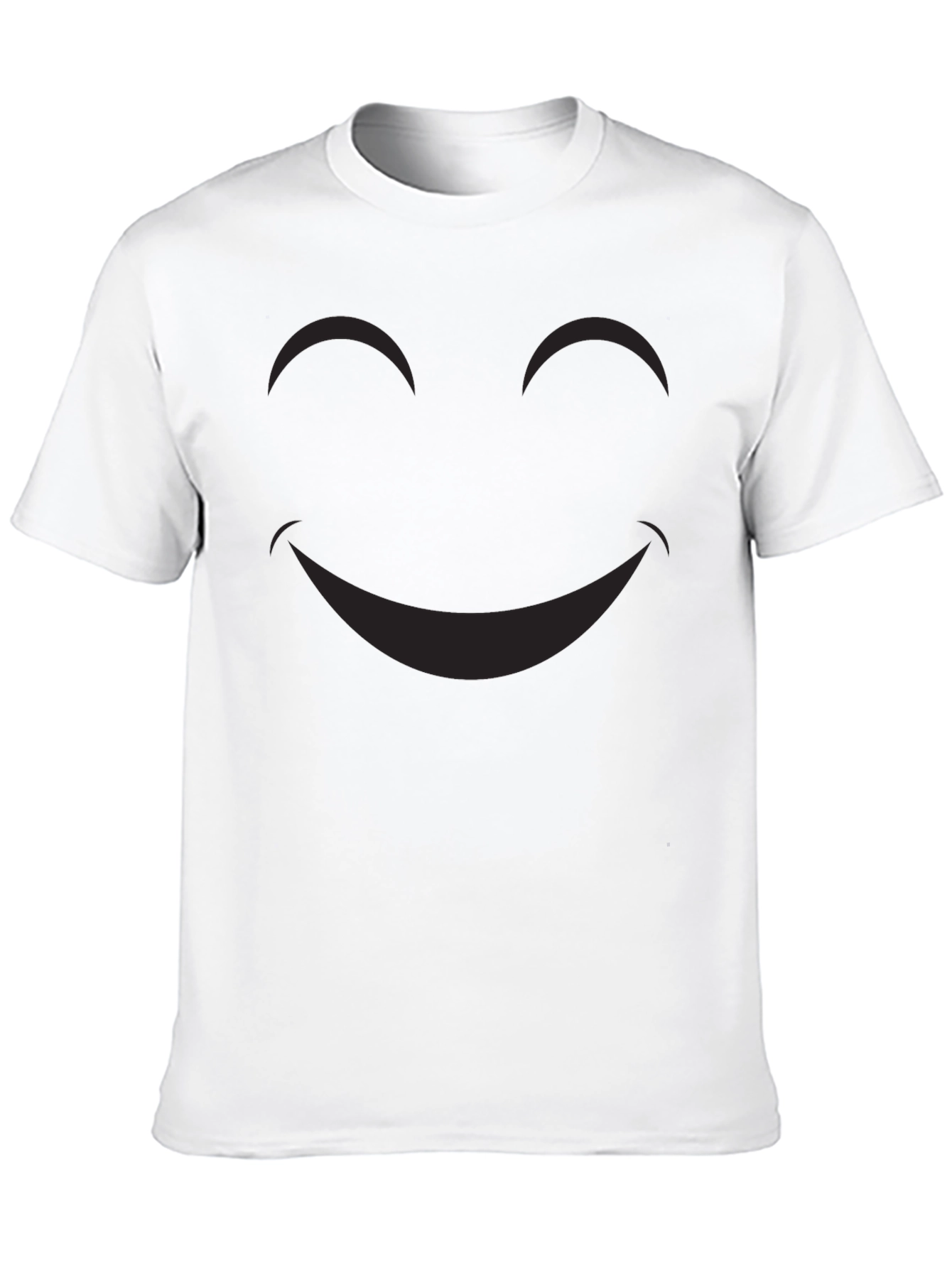 Smiley Face Graphic Tee - Classic Black Cotton T-Shirt
