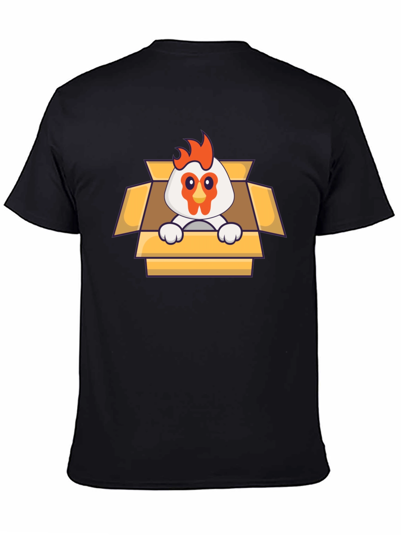 Funny Chicken in a Box Graphic T-Shirt