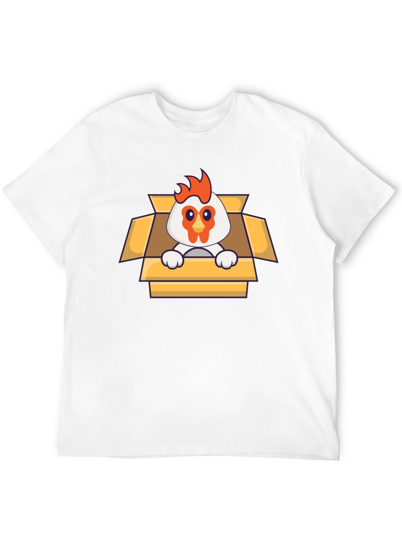 Funny Chicken in a Box Graphic T-Shirt