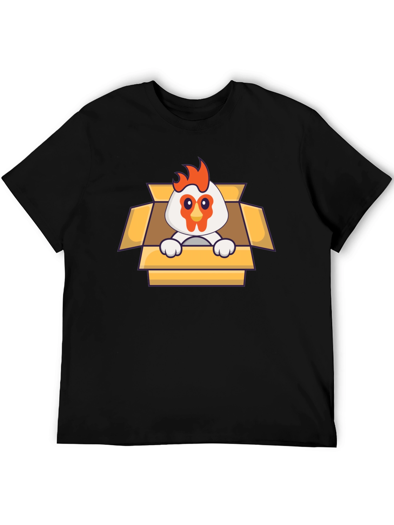 Funny Chicken in a Box Graphic T-Shirt
