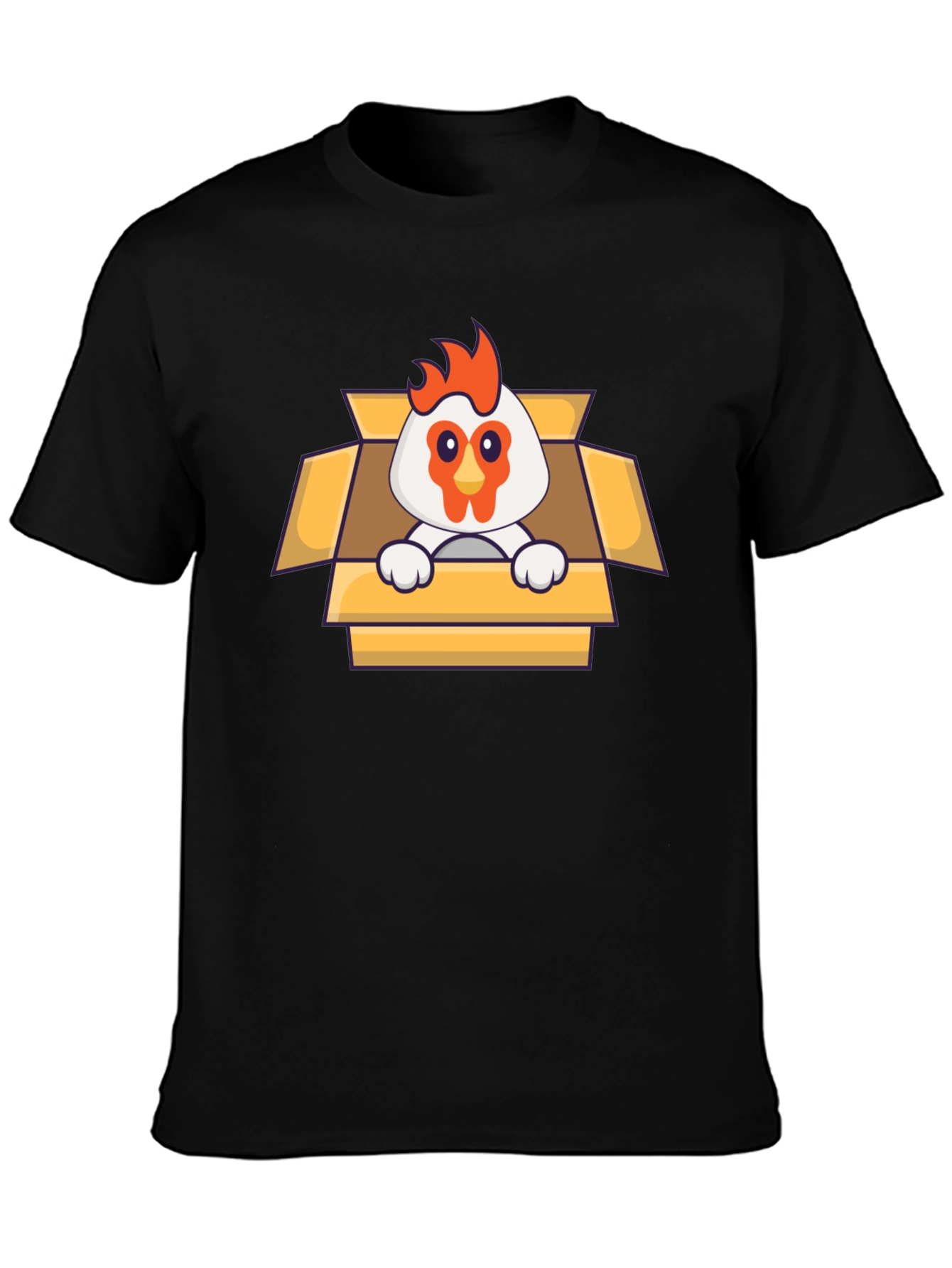 Funny Chicken in a Box Graphic T-Shirt