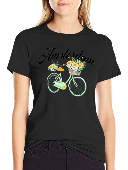 Amsterdam Bicycle Graphic Tee - Trendy Mens Black T-Shirt