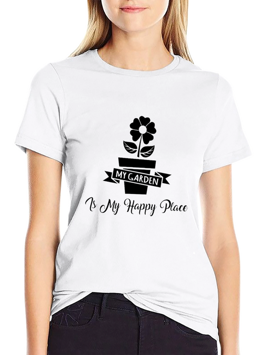 My Garden is My Happy Place Black T-Shirt