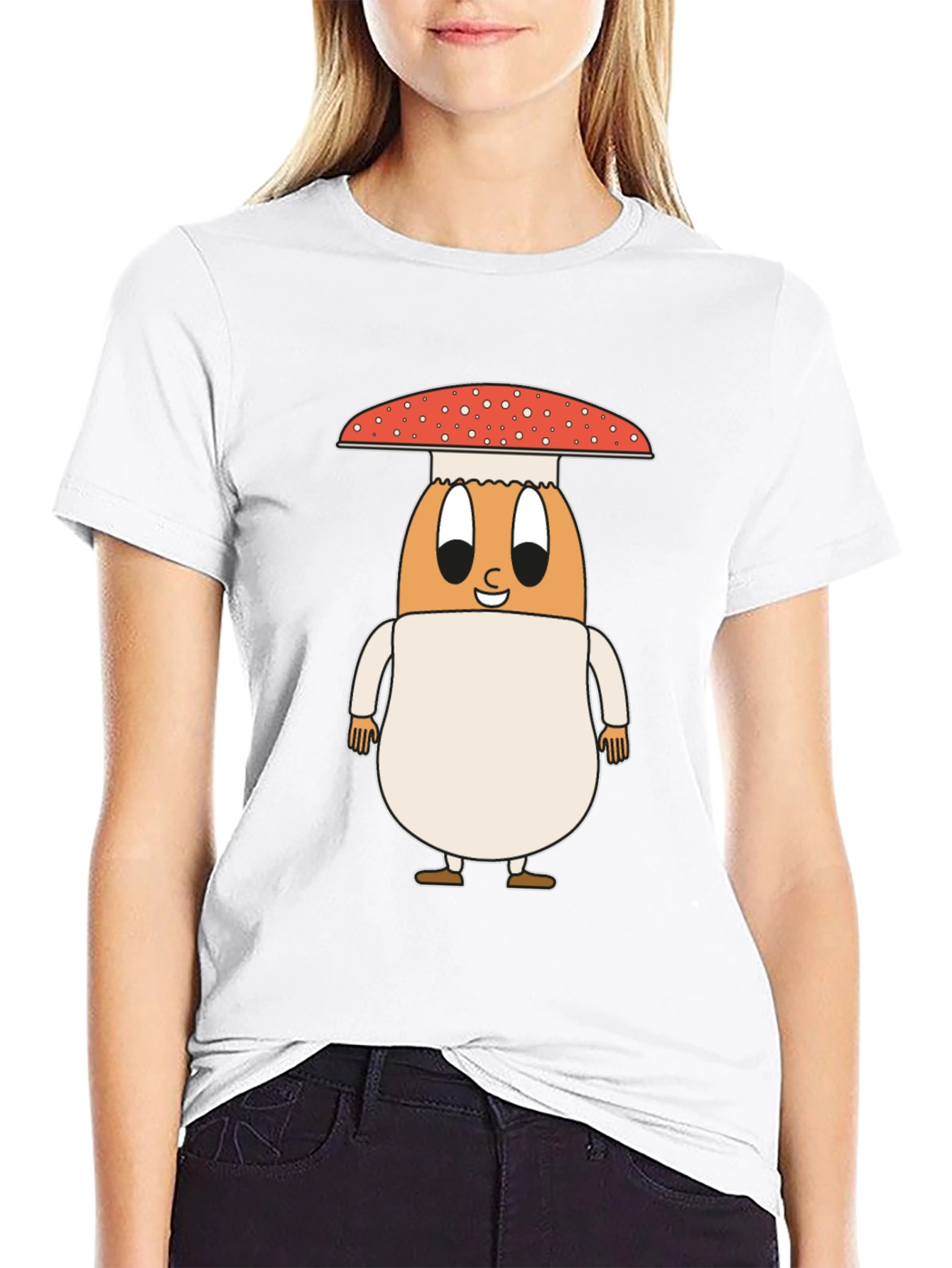 Mushroom Egg Graphic Tee - Unique Cartoon Design