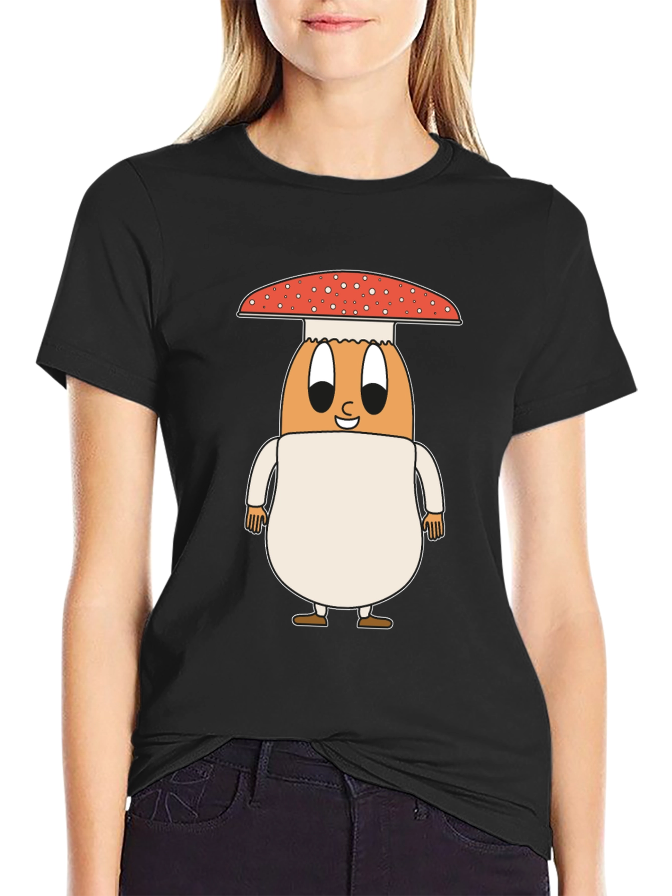 Mushroom Egg Graphic Tee - Unique Cartoon Design