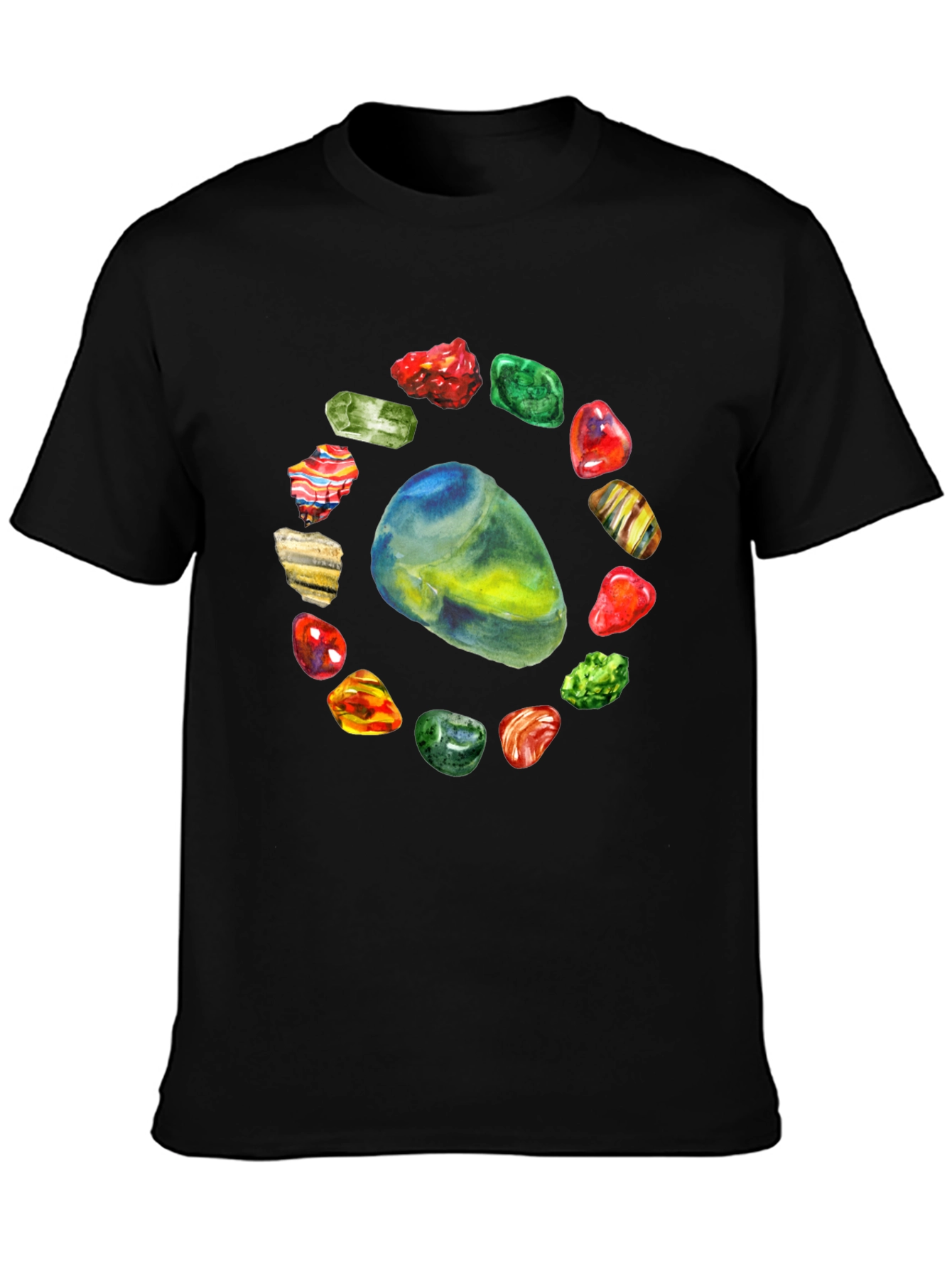 Gemstone Circle Black T-Shirt