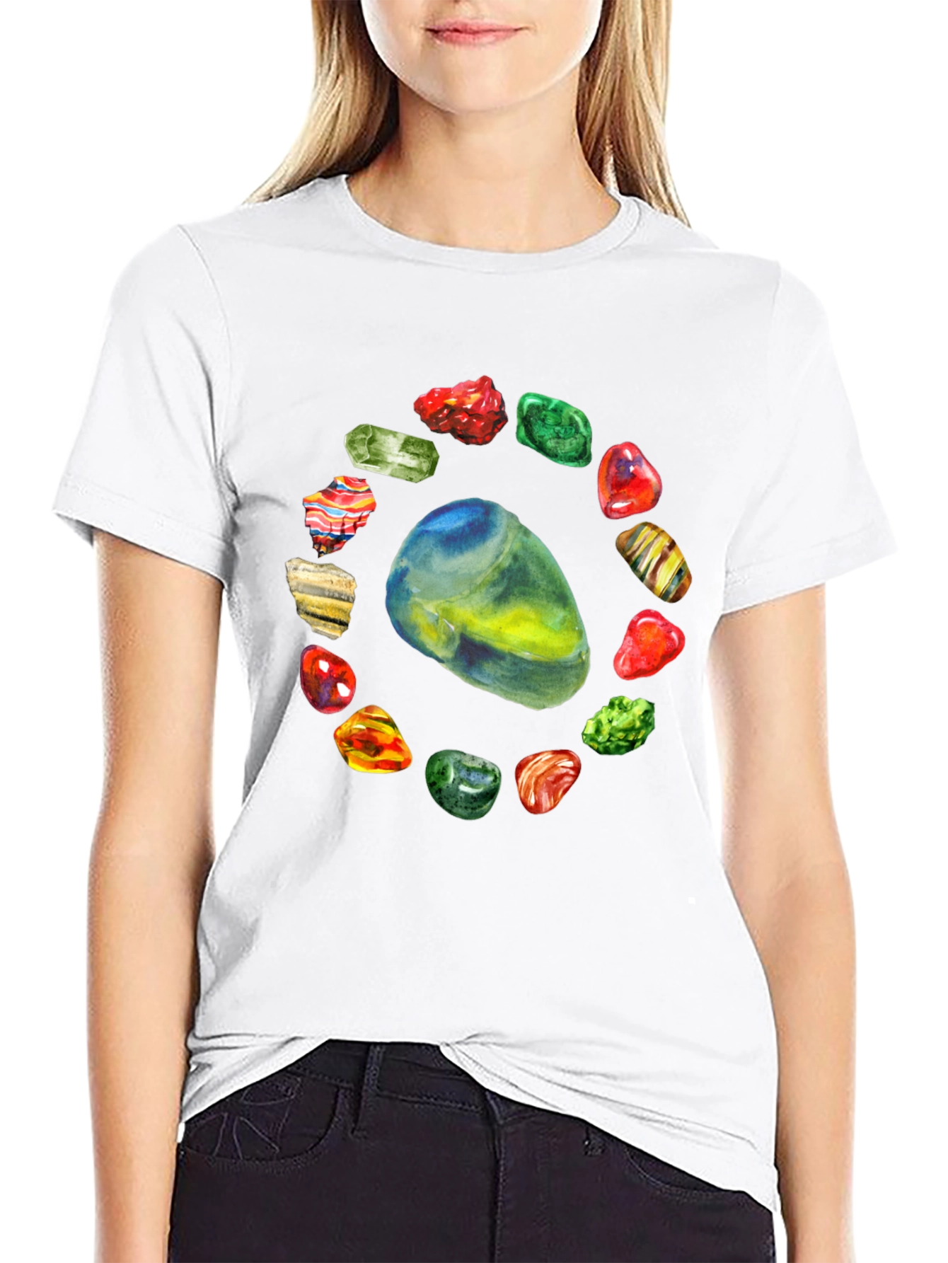 Gemstone Circle Black T-Shirt