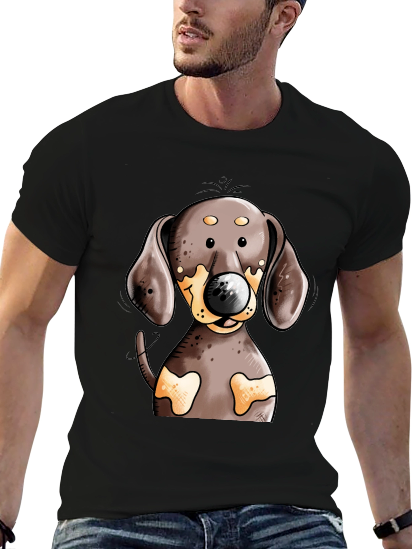 Dachshund Dog T-Shirt - Cute Cartoon Design