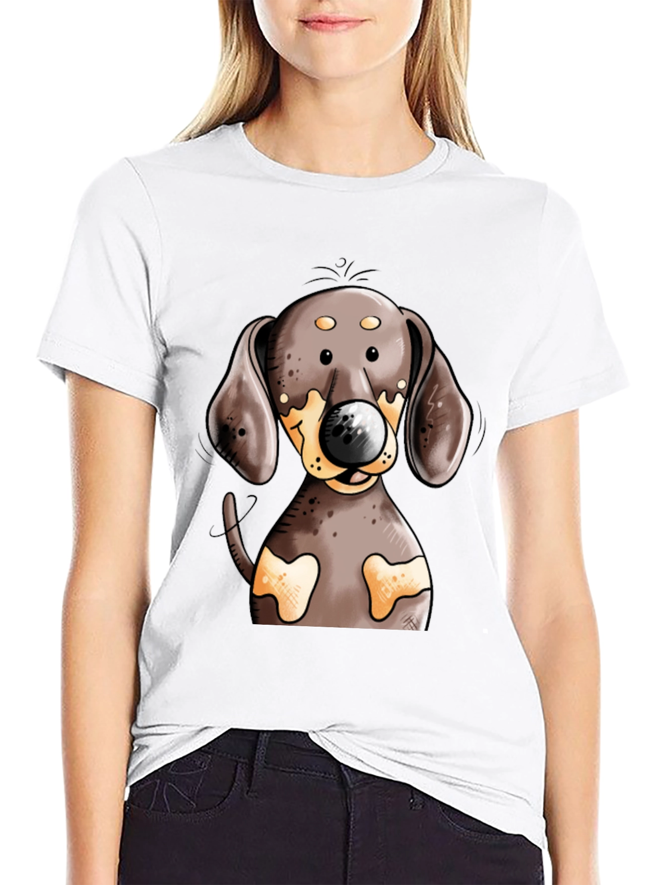 Dachshund Dog T-Shirt - Cute Cartoon Design