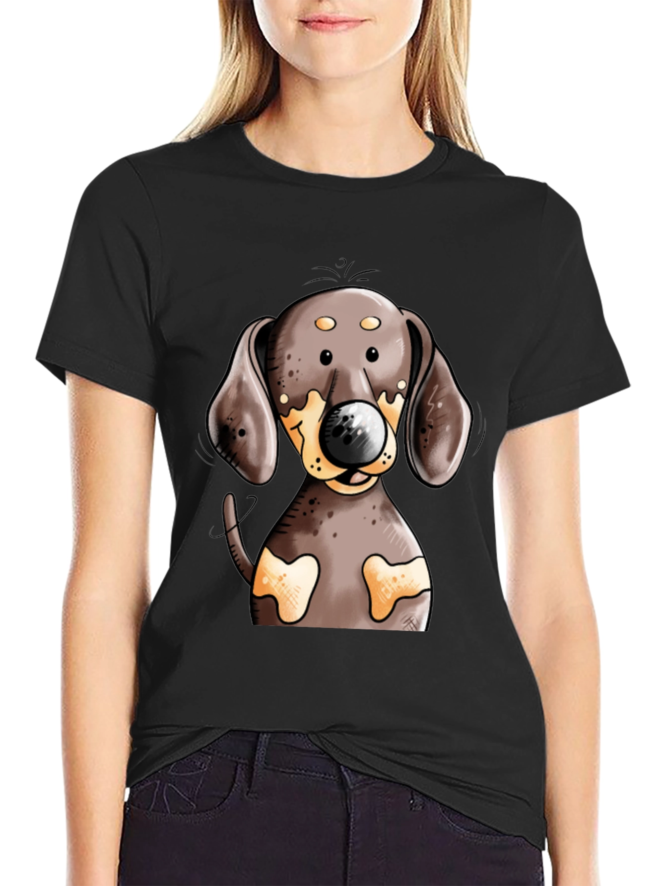 Dachshund Dog T-Shirt - Cute Cartoon Design