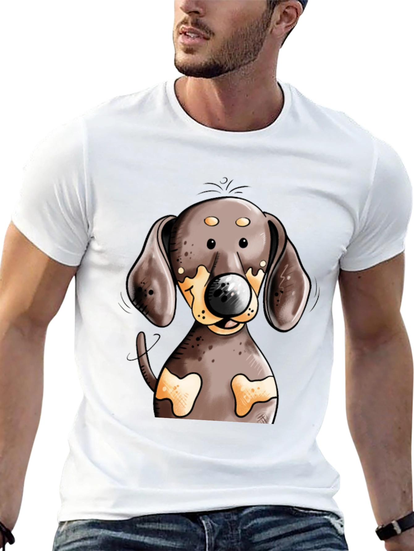 Dachshund Dog T-Shirt - Cute Cartoon Design