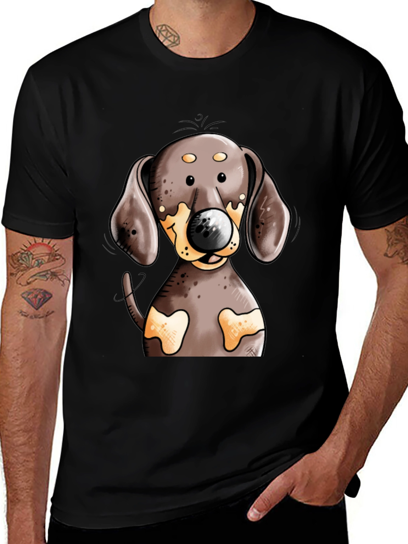 Dachshund Dog T-Shirt - Cute Cartoon Design