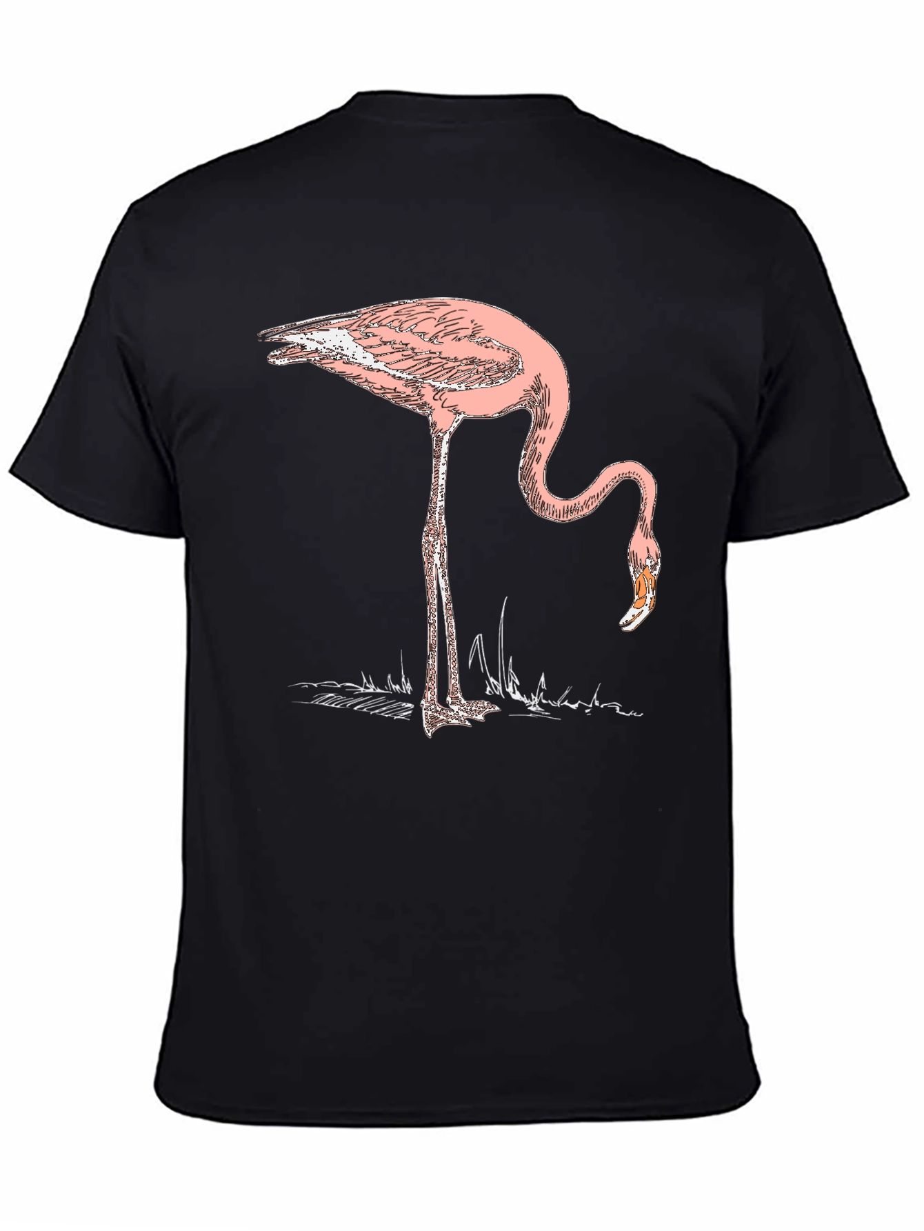 Pink Flamingo Graphic Tee - Stylish Mens Black T-Shirt