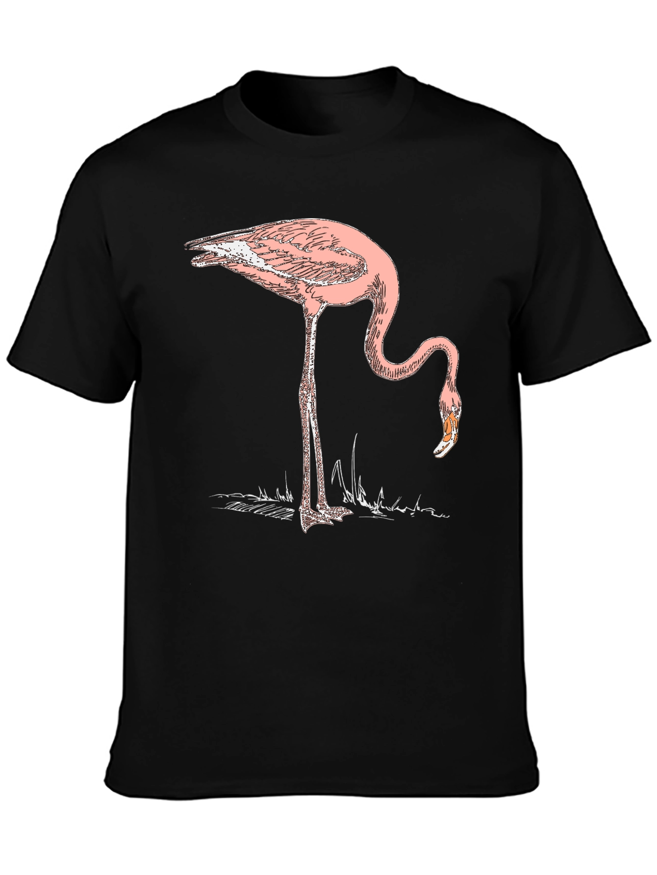 Pink Flamingo Graphic Tee - Stylish Mens Black T-Shirt
