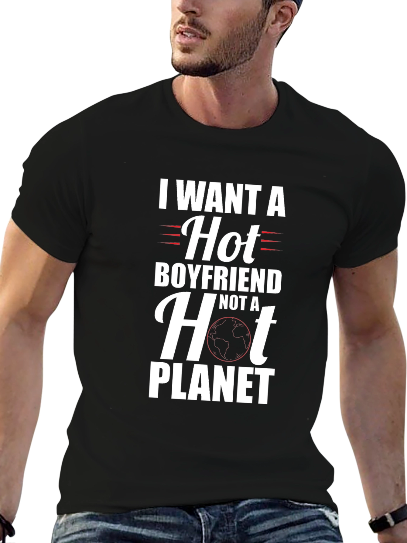 Funny Hot Boyfriend Not Planet Graphic T-Shirt