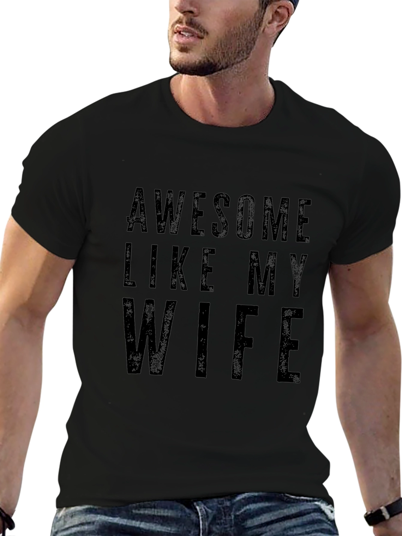 Awesome Like My Wife Black Graphic Tee