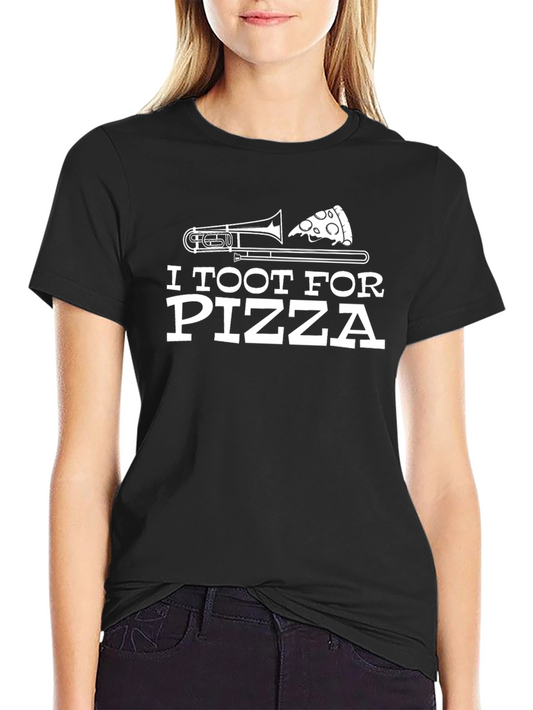 I Toot For Pizza Black T-Shirt