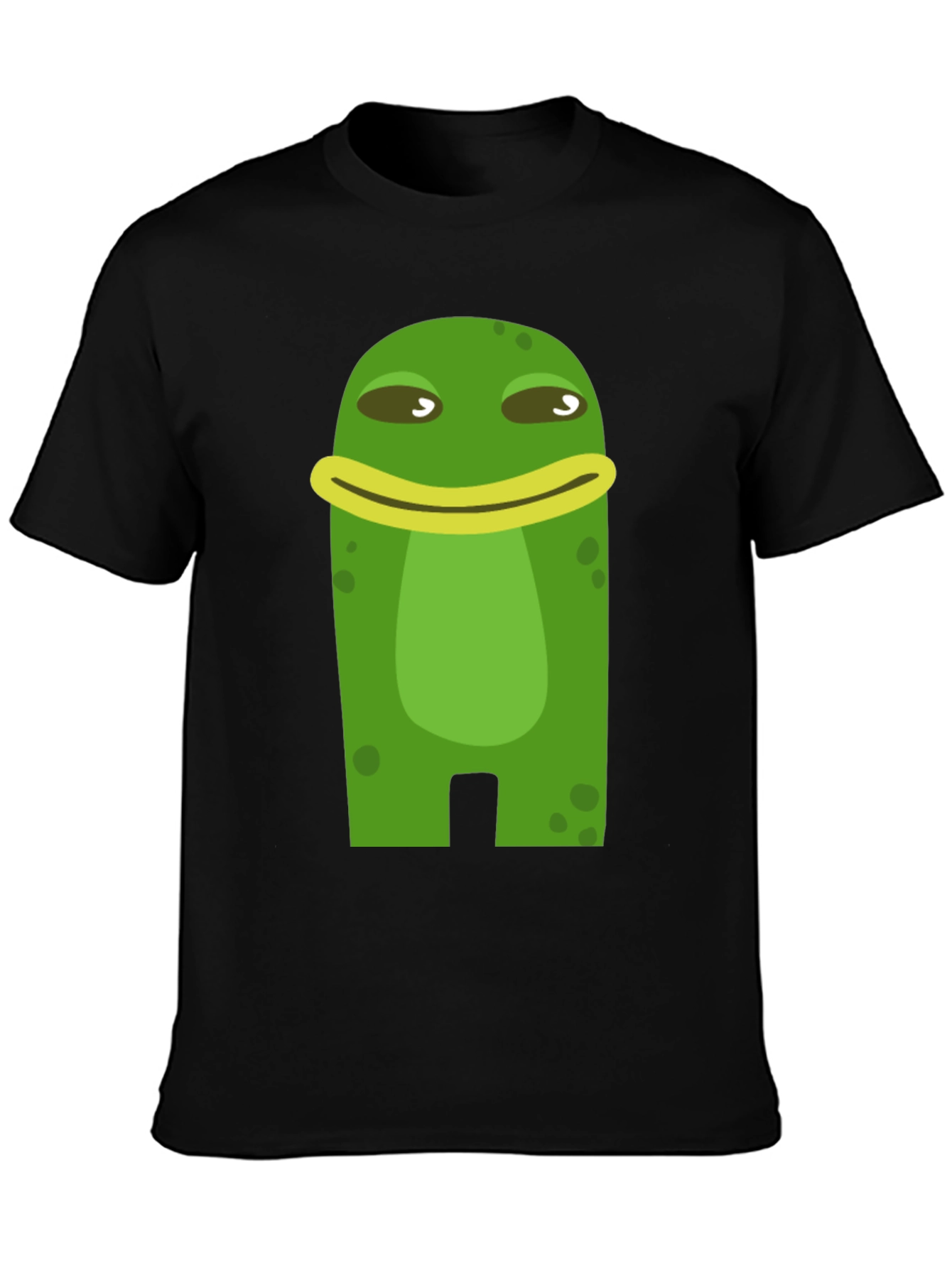 Funny Frog Cartoon Graphic Black T-Shirt