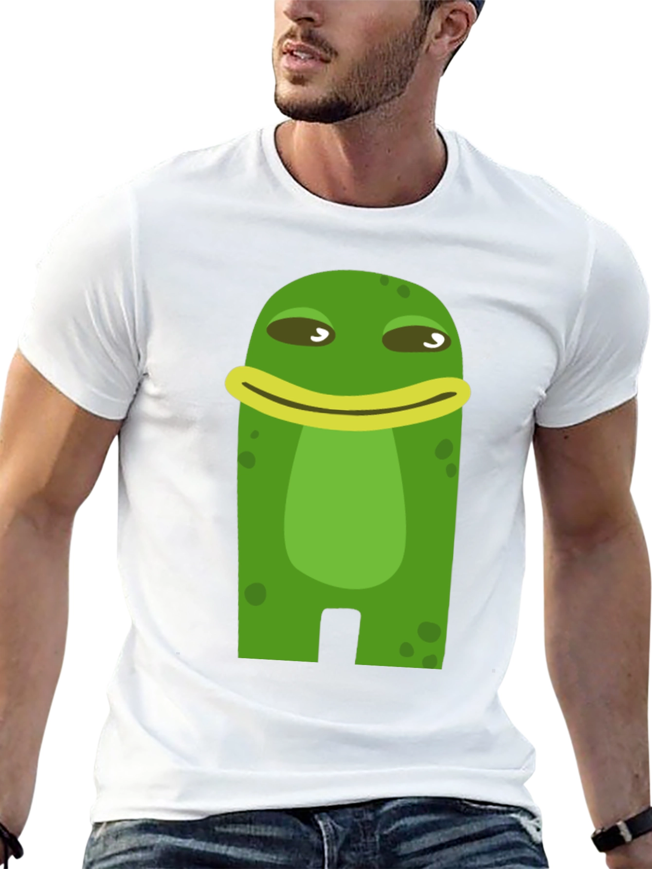 Funny Frog Cartoon Graphic Black T-Shirt