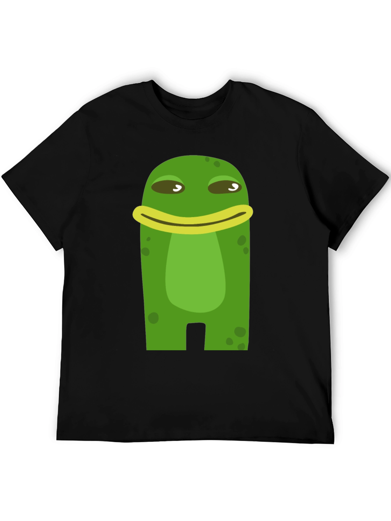 Funny Frog Cartoon Graphic Black T-Shirt