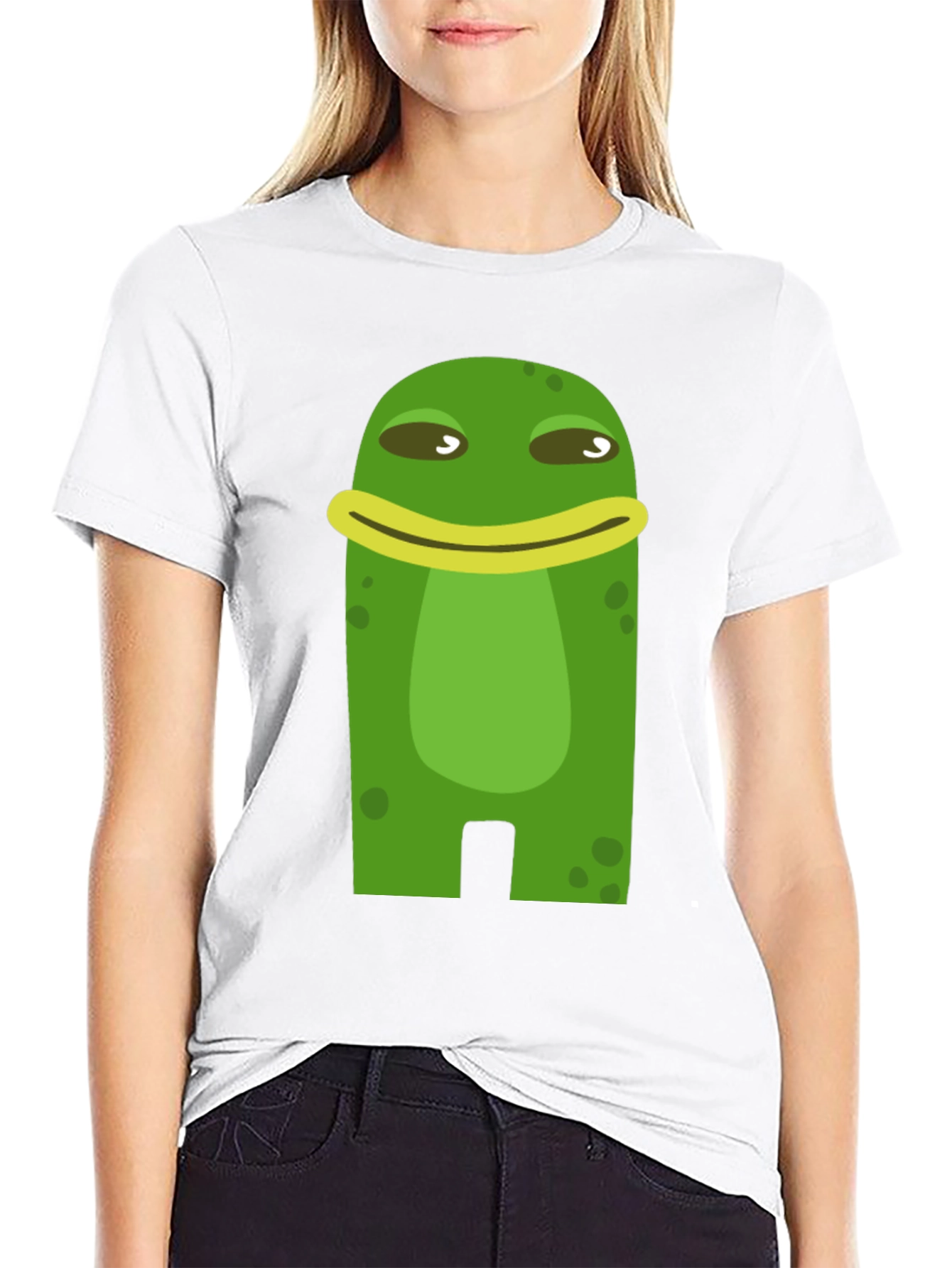 Funny Frog Cartoon Graphic Black T-Shirt