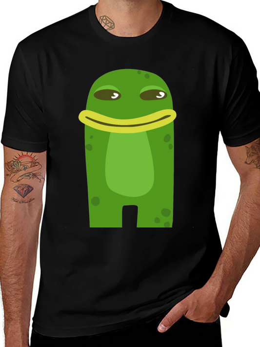 Funny Frog Cartoon Graphic Black T-Shirt