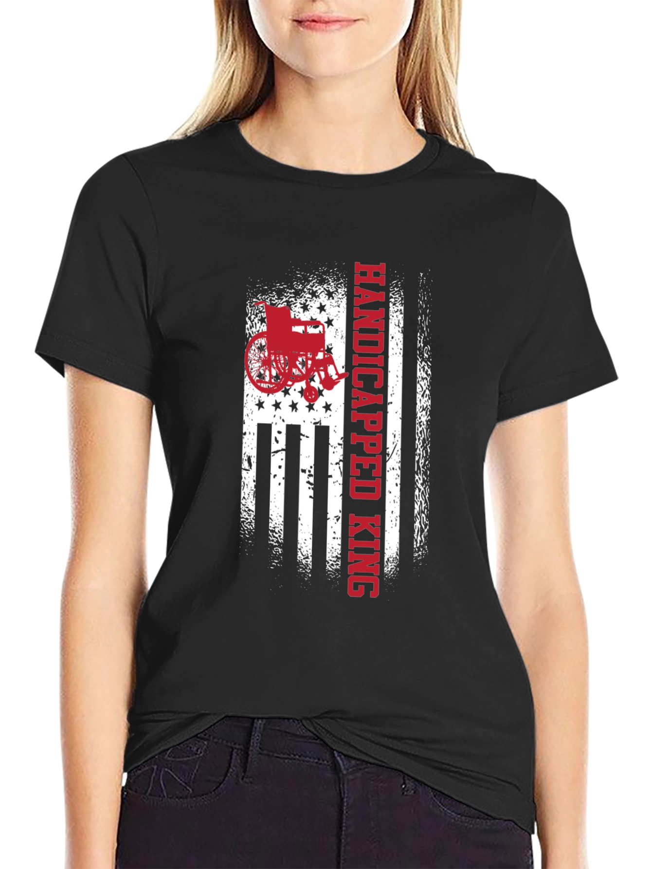 Handicapped King American Flag Graphic Tee
