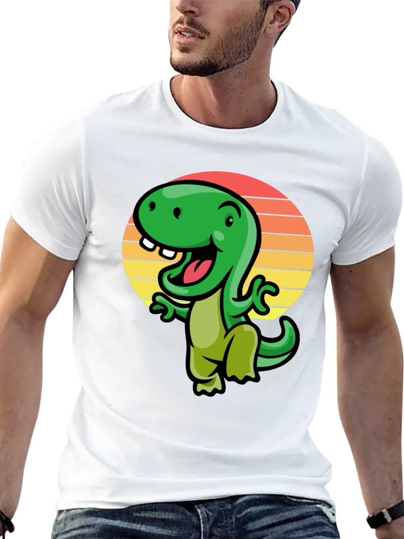 Retro Dinosaur Graphic Tee - Cool Cartoon Dino T-Shirt