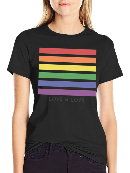 Love is Love LGBT Pride Rainbow Striped T-Shirt