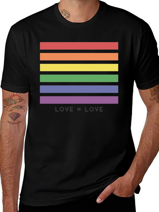 Love is Love LGBT Pride Rainbow Striped T-Shirt