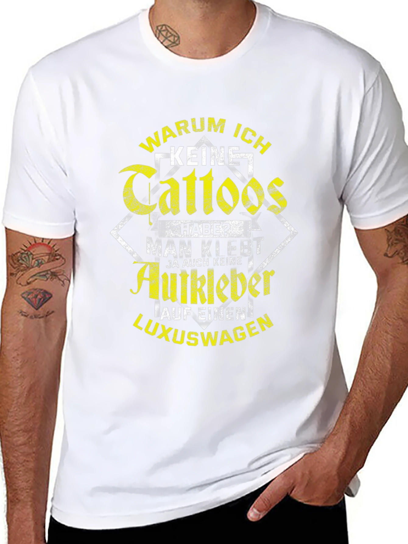 Humorous Graphic Tee: Warum Ich Keine Tattoos Habe?