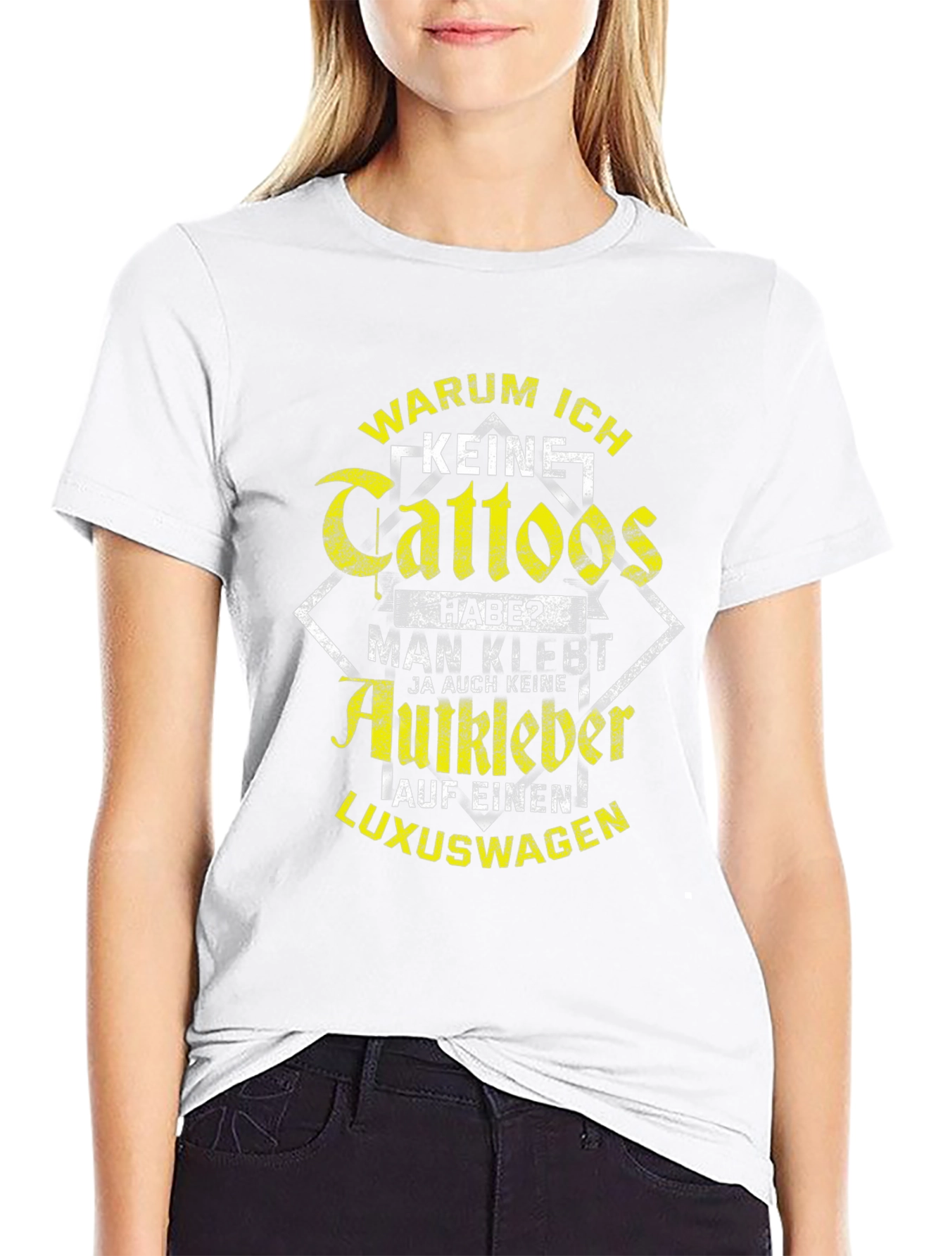 Humorous Graphic Tee: Warum Ich Keine Tattoos Habe?