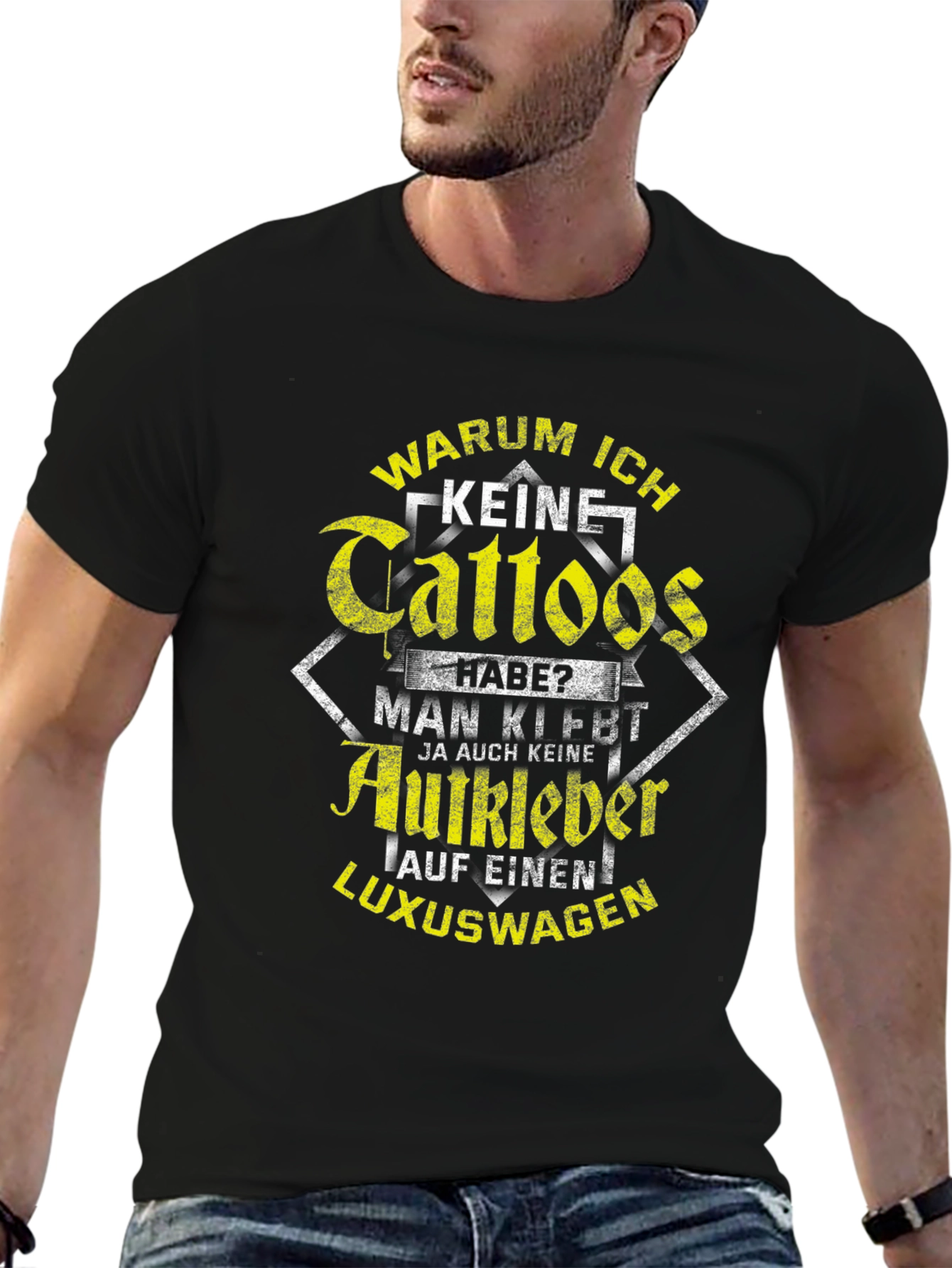 Humorous Graphic Tee: Warum Ich Keine Tattoos Habe?