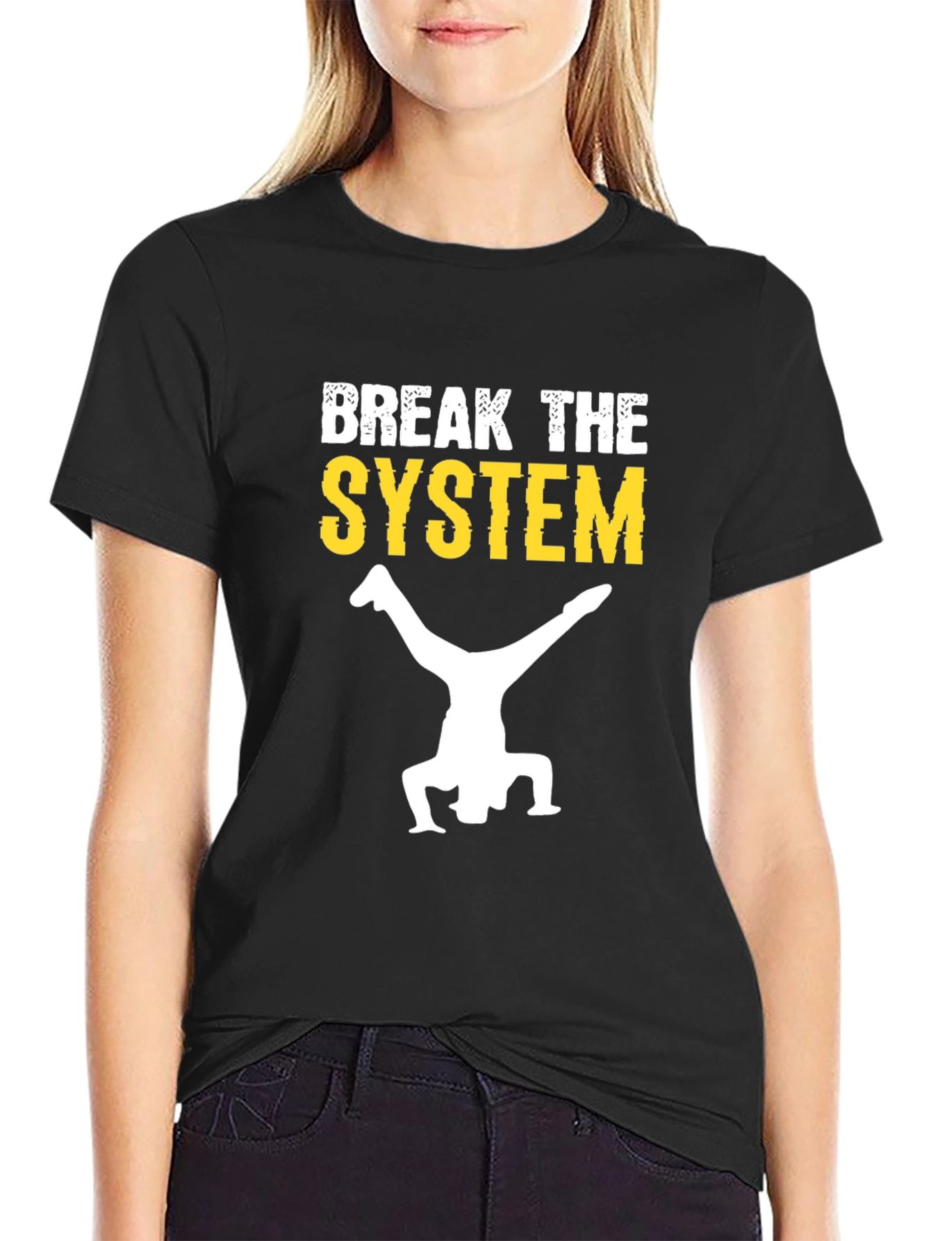 Break the System Graphic Tee - Black Cotton Shirt
