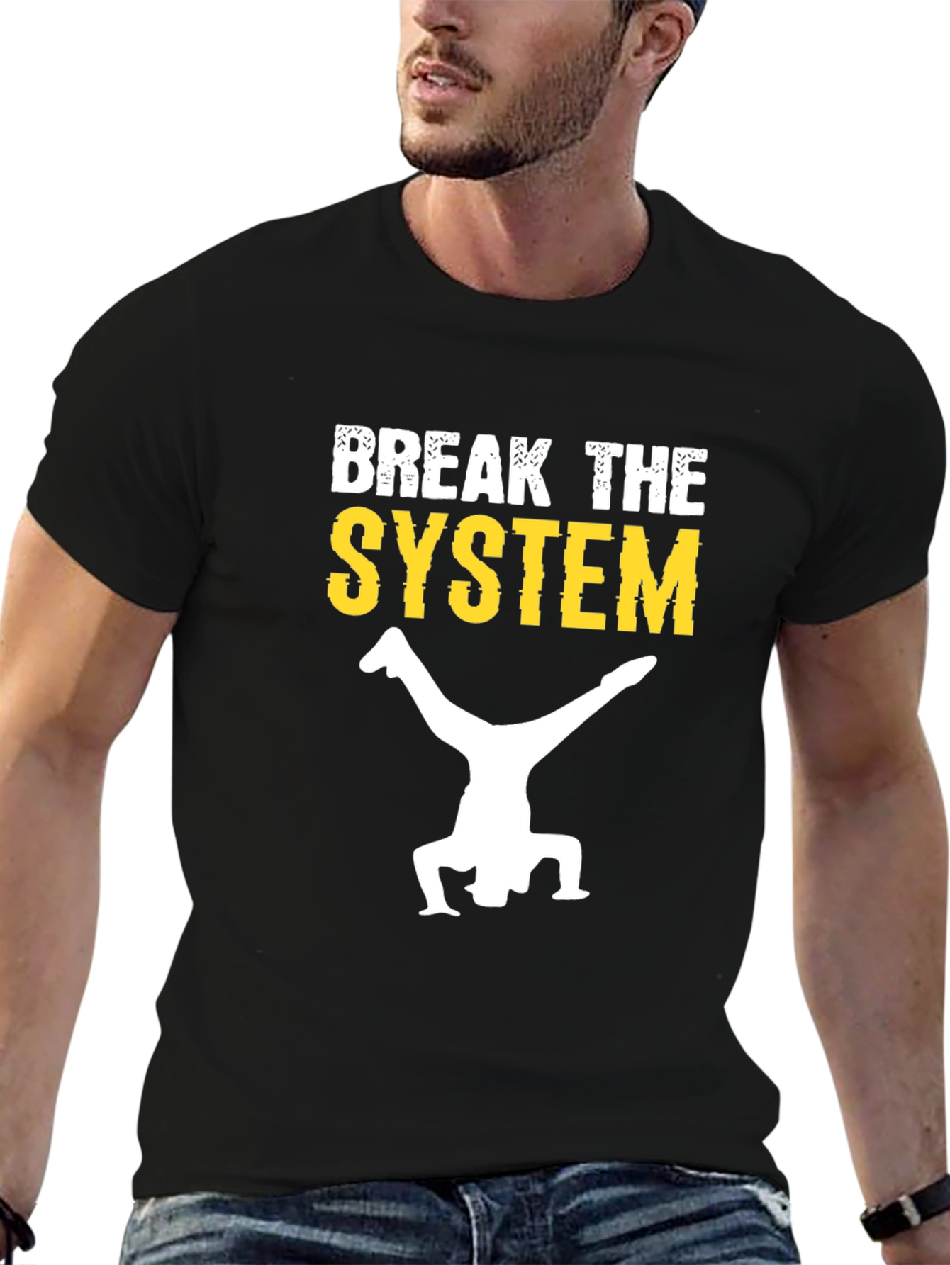Break the System Graphic Tee - Black Cotton Shirt