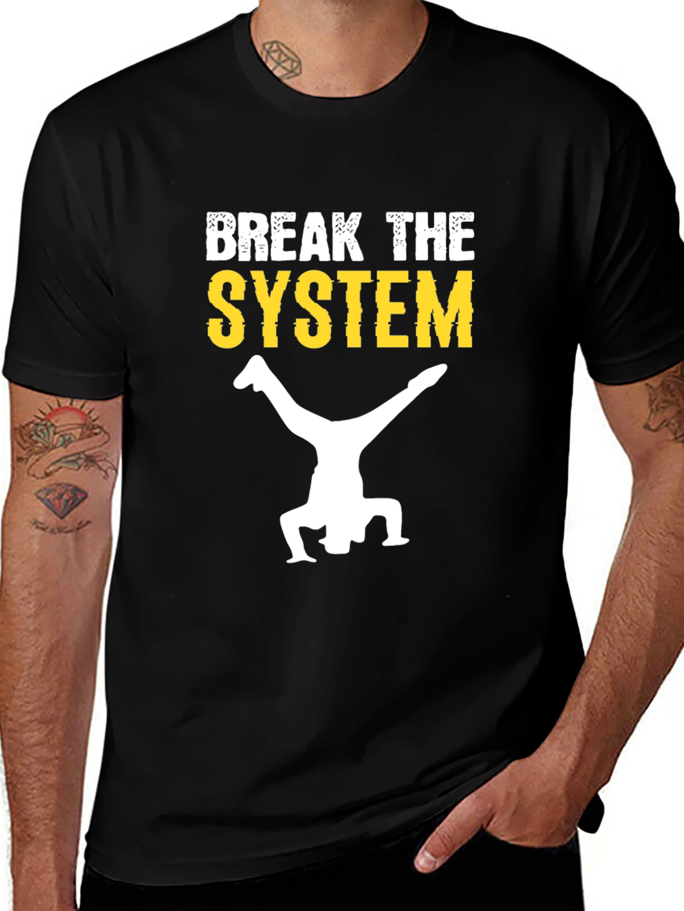 Break the System Graphic Tee - Black Cotton Shirt