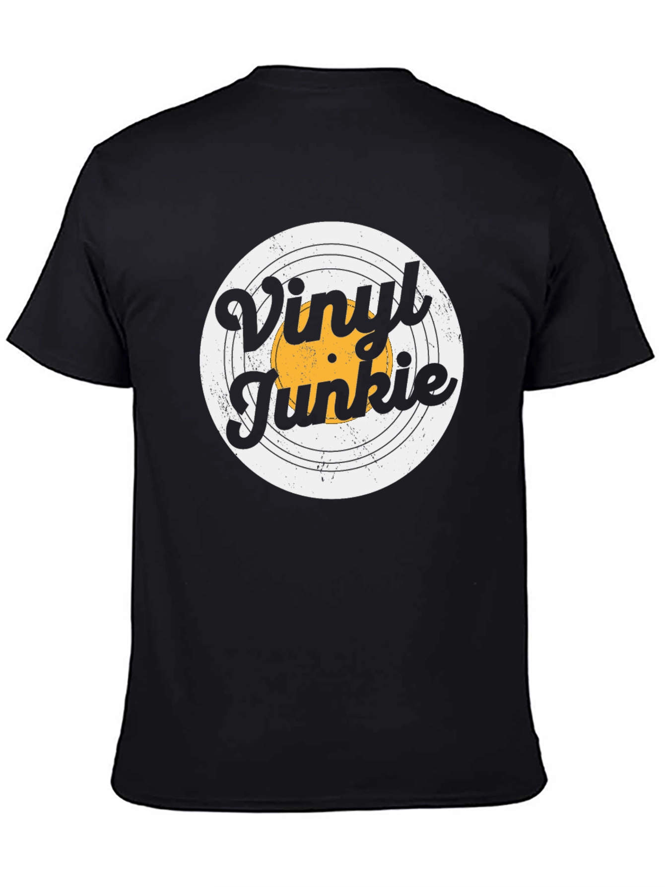 Vinyl Junkie Retro Black T-Shirt