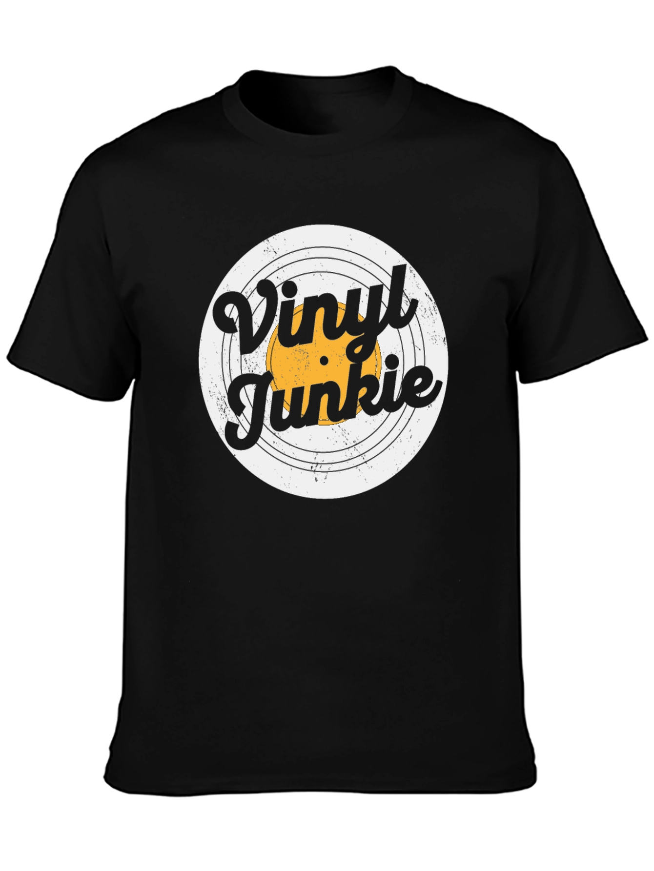 Vinyl Junkie Retro Black T-Shirt