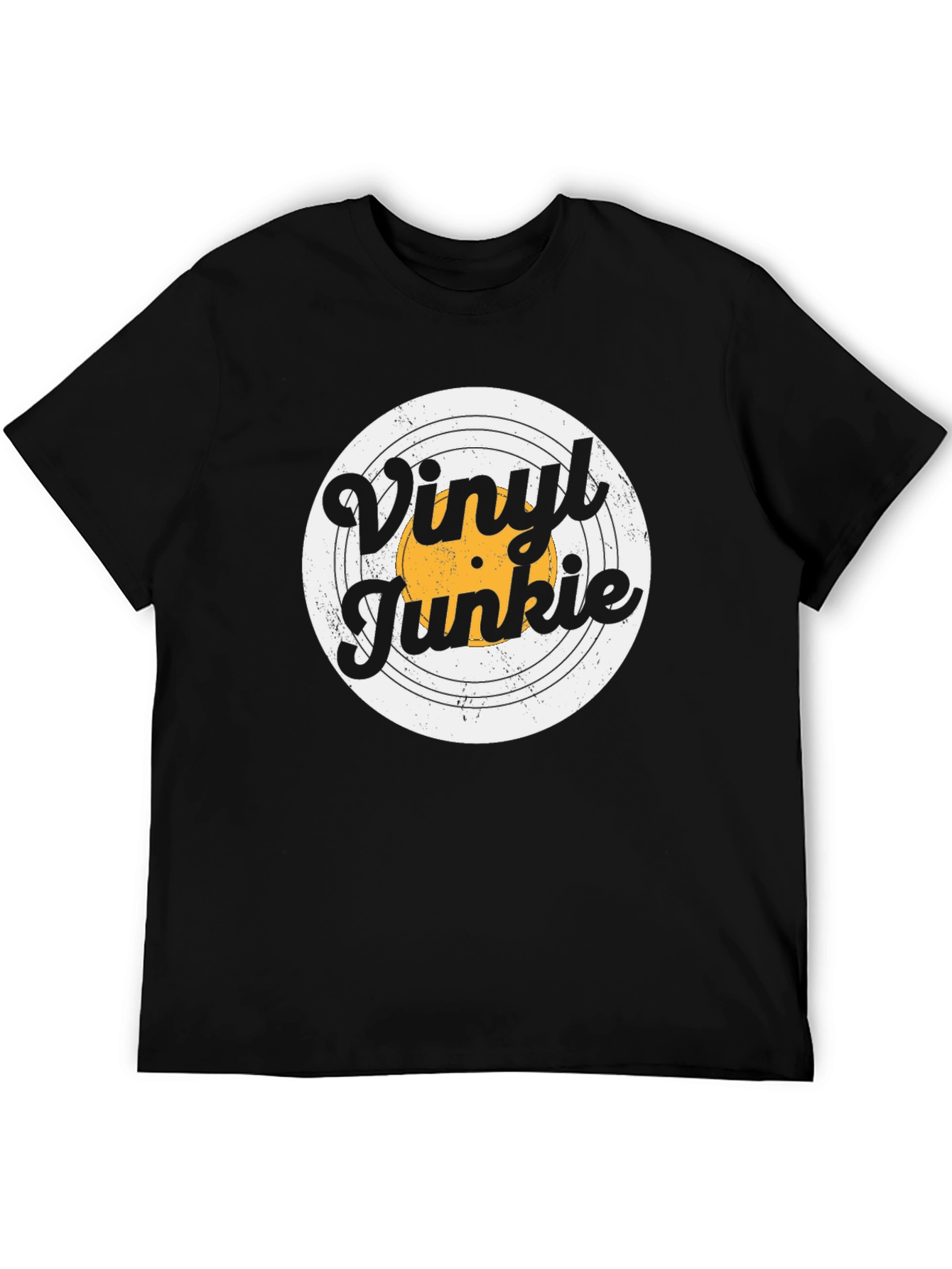 Vinyl Junkie Retro Black T-Shirt