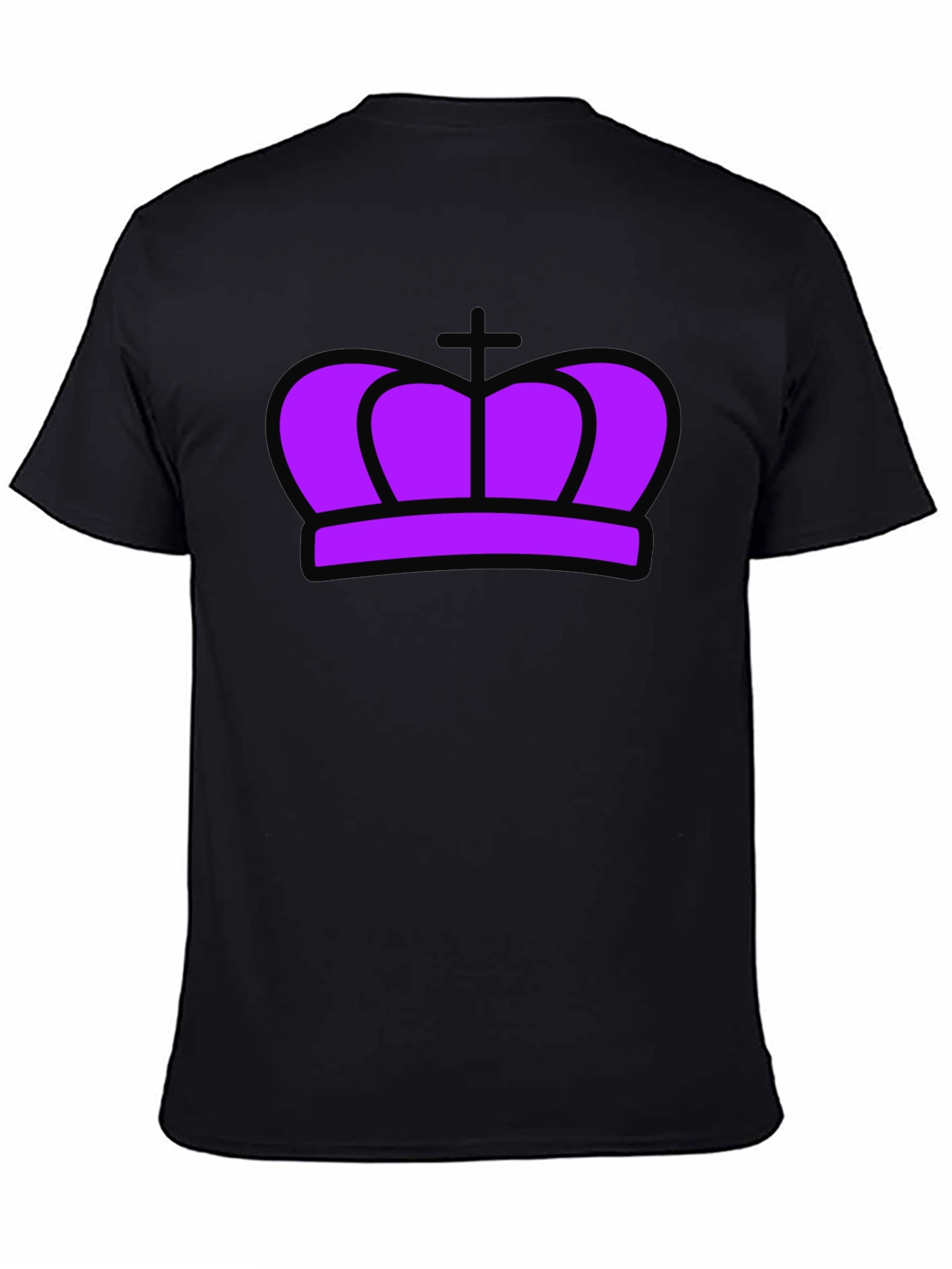 Purple Crown Graphic Black T-Shirt