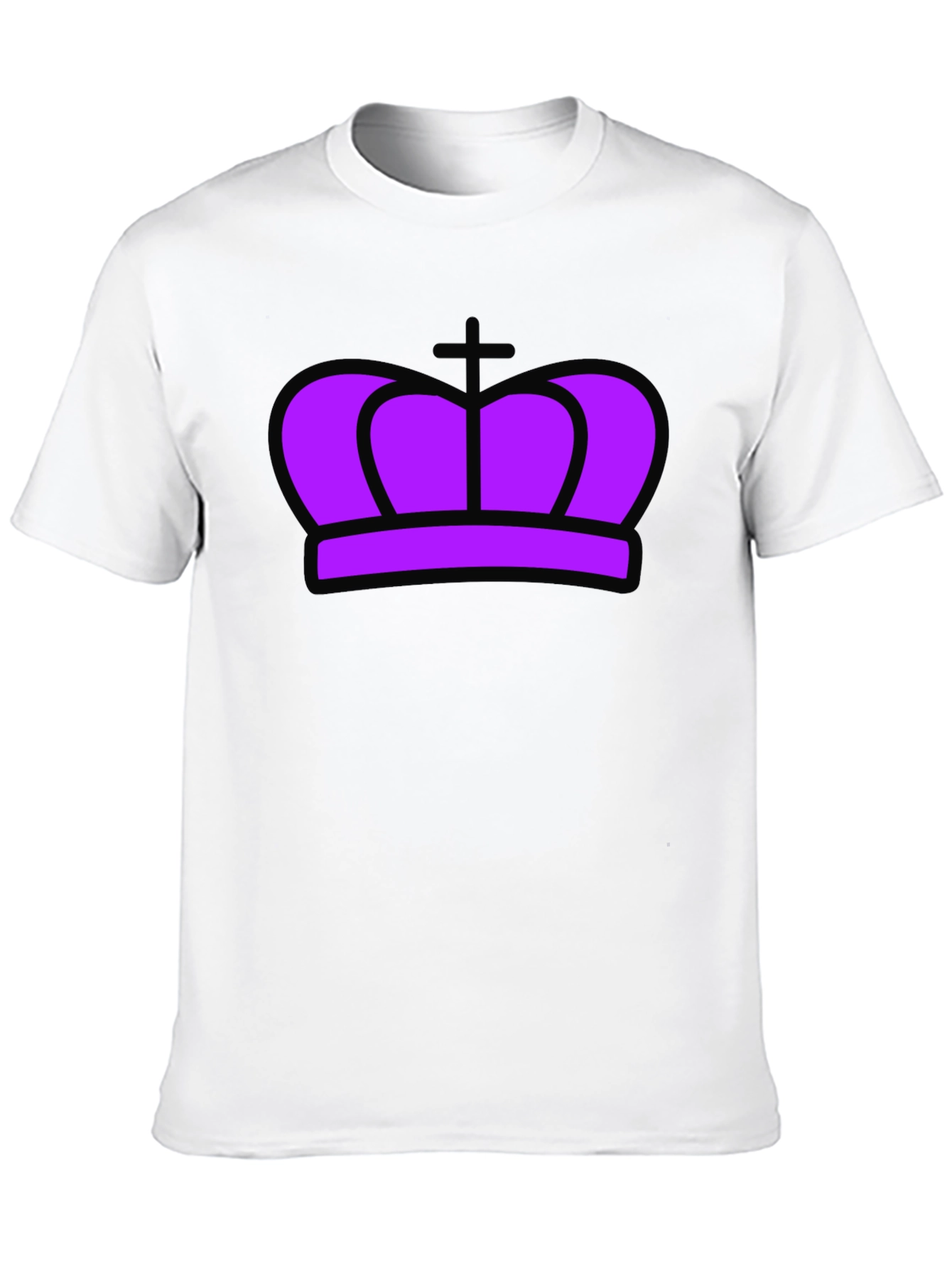 Purple Crown Graphic Black T-Shirt