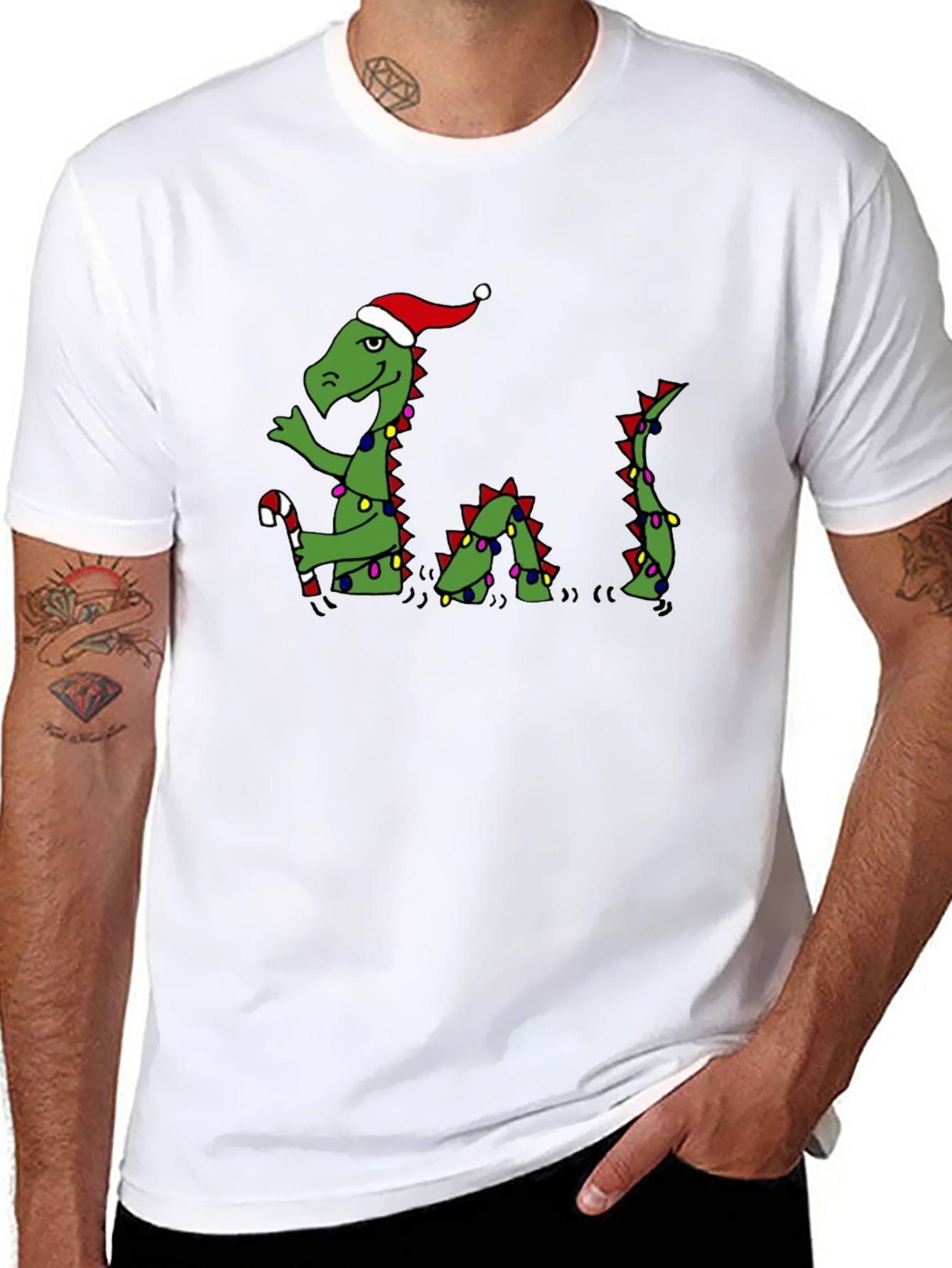 Festive Dino Christmas T-Shirt