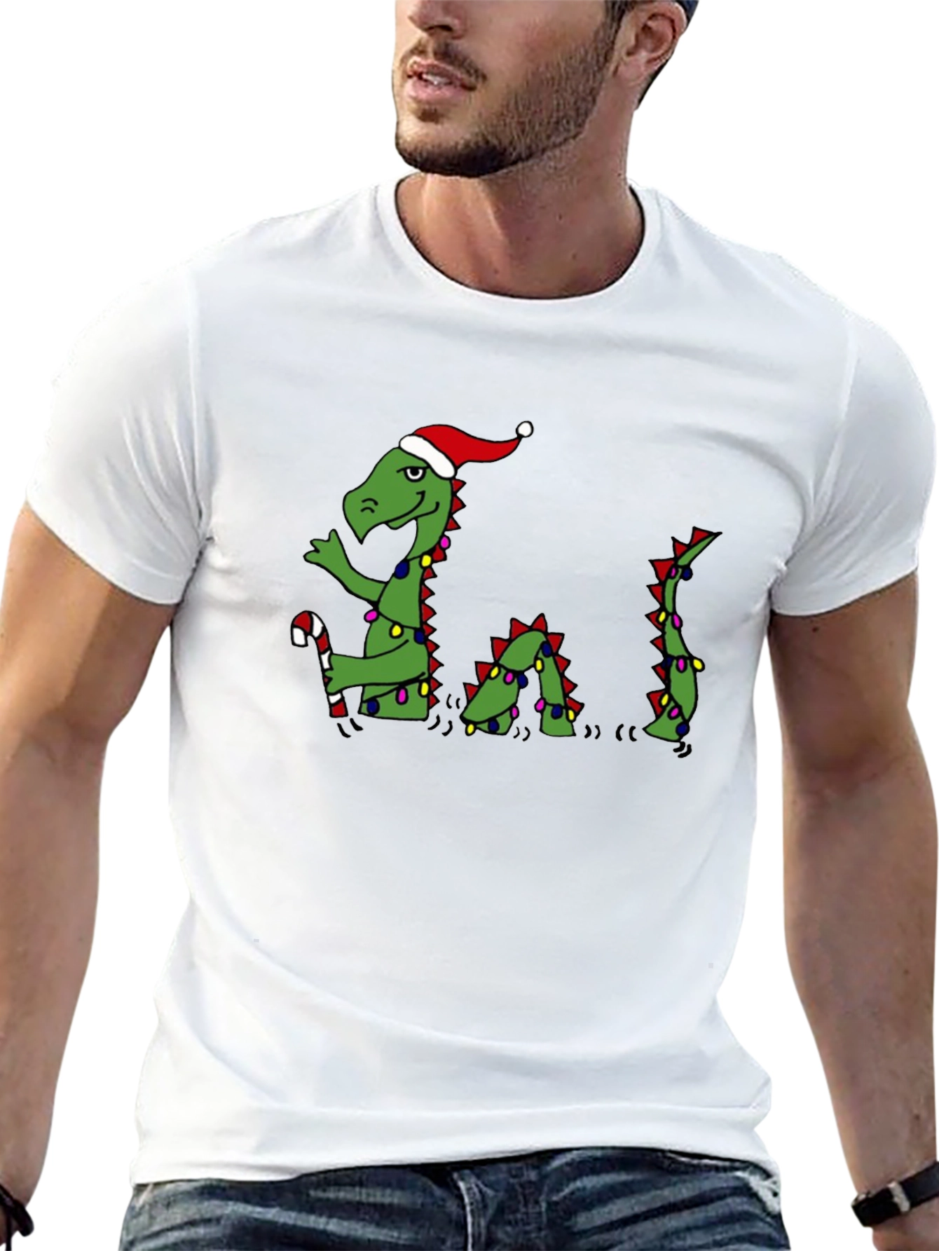 Festive Dino Christmas T-Shirt