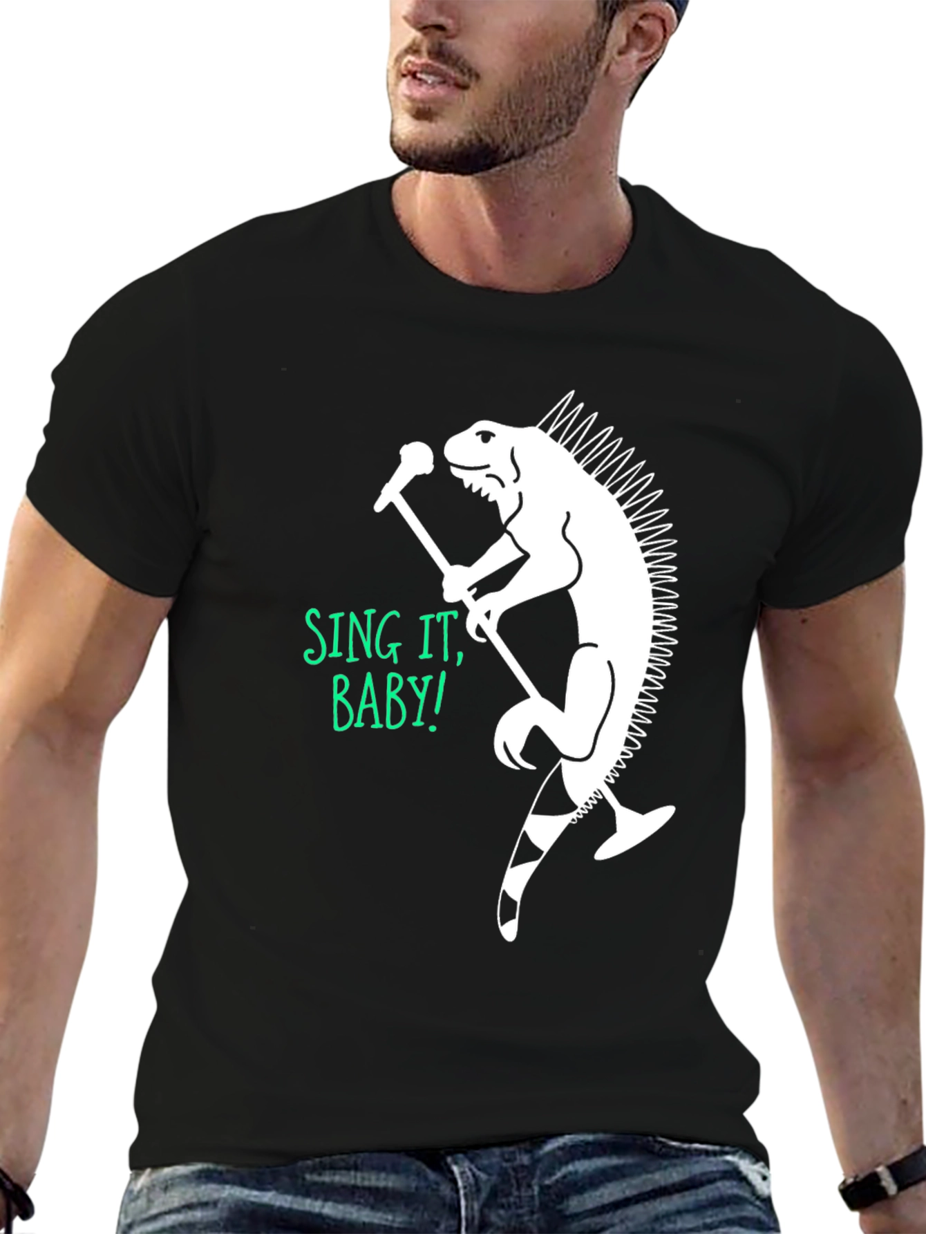 Iguana Singer Graphic T-Shirt