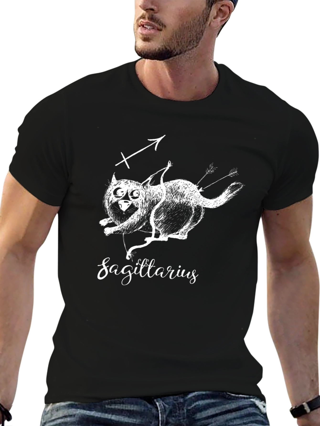 Sagittarius Zodiac Black T-Shirt